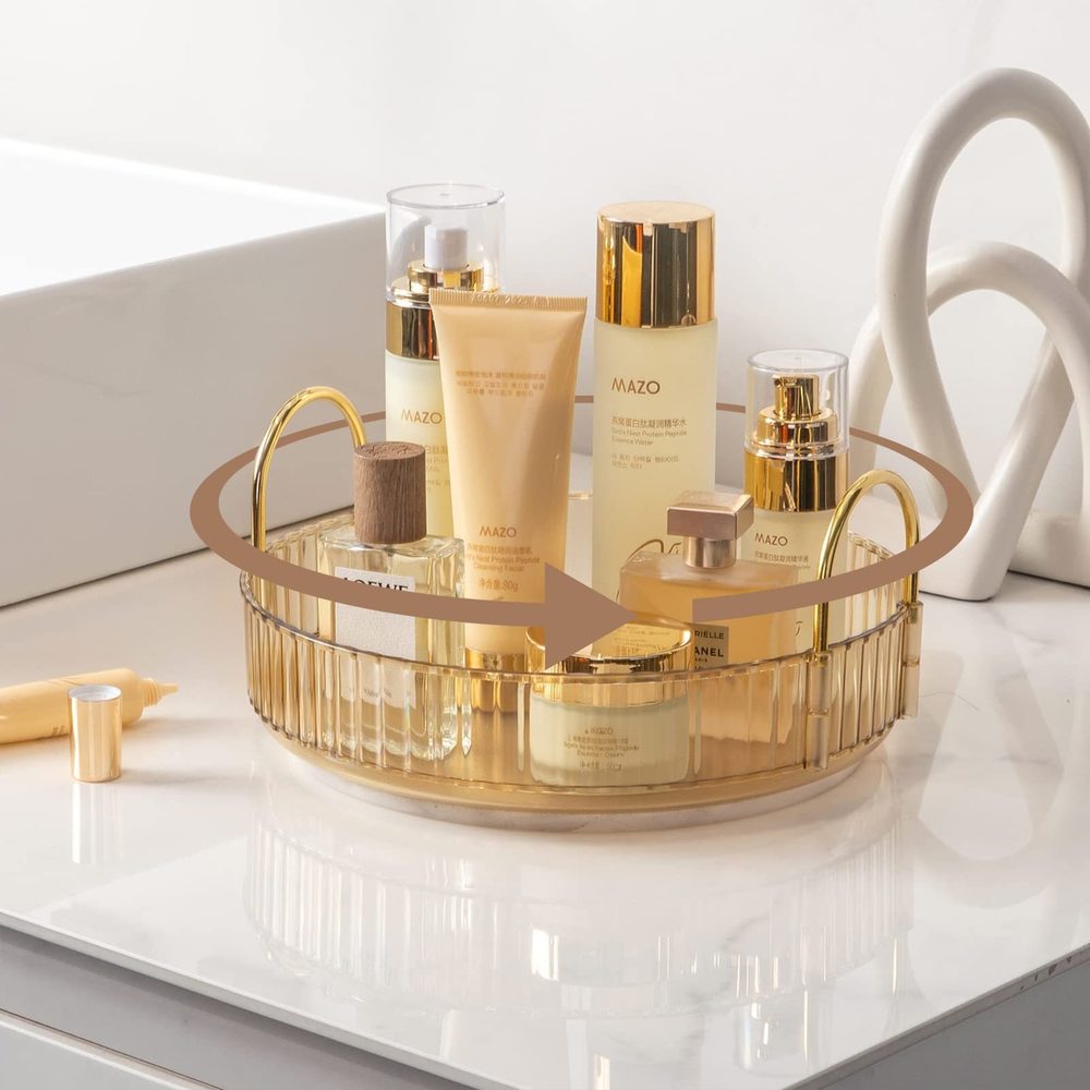Rotating Makeup Organizer For Vanity, High-capacity Skincare Clear Make Up😌